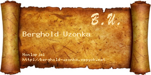Berghold Uzonka névjegykártya